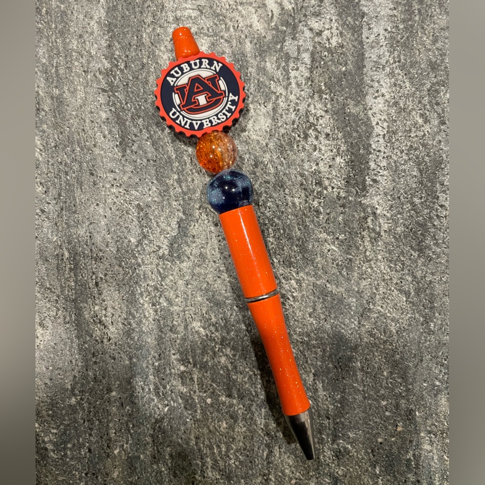 Handmade Beadable Auburn University Pen